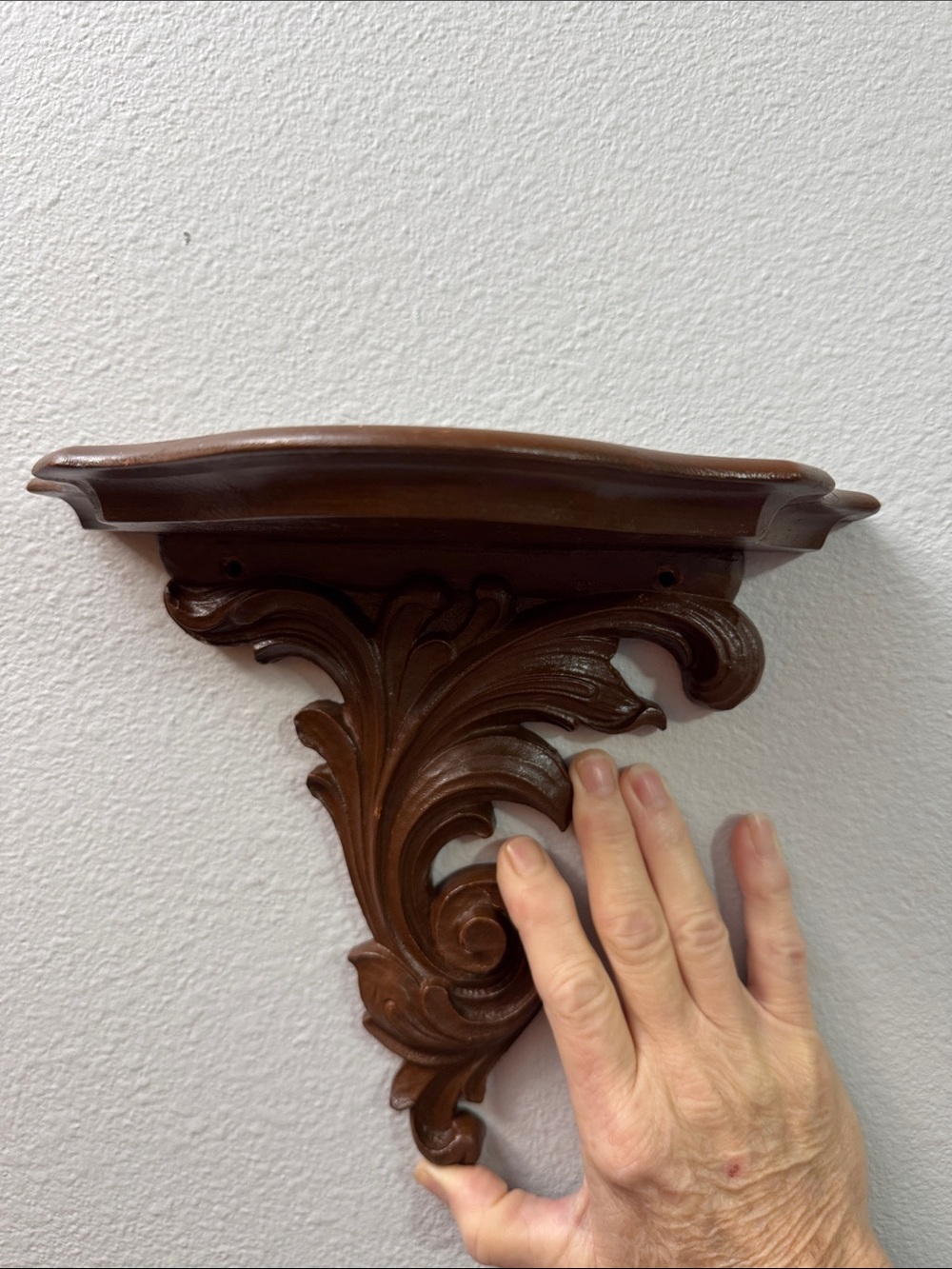 Ornate Brown Wall Shelf Bracket - Decorative Home Accent